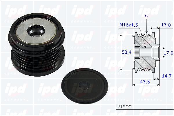 IPD 15-3805 - Fulie, alternator - allinparts.ro