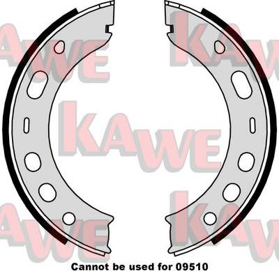 Kawe 09000 - Set saboti frana, frana de mana - allinparts.ro