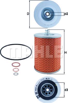KNECHT OX 71D - Filtru ulei - allinparts.ro