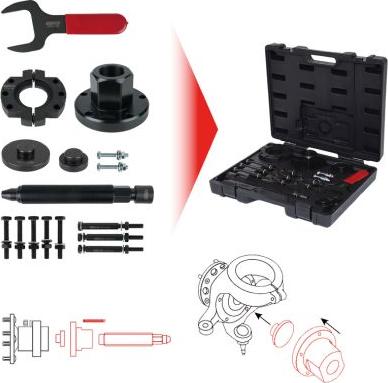 KS Tools 150.2370 - Set scule montare butuc / lagarroata allinparts.ro