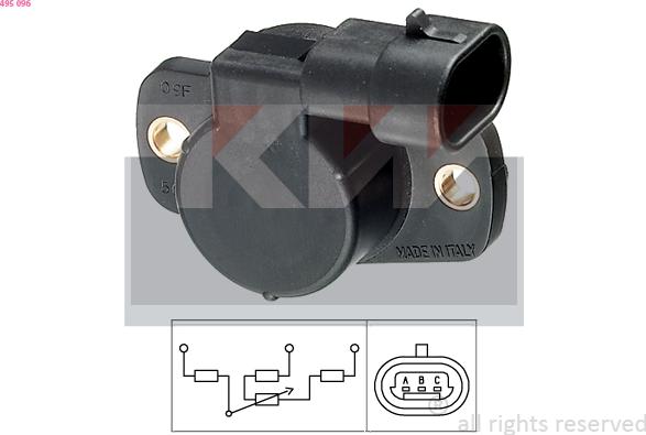 KW 495 096 - Senzor, pozitie clapeta acceleratie - allinparts.ro
