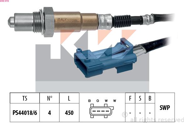 KW 498 078 - Sonda Lambda allinparts.ro