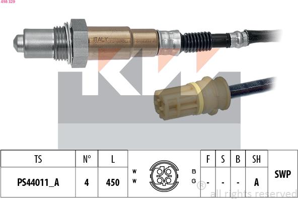KW 498 329 - Sonda Lambda - allinparts.ro