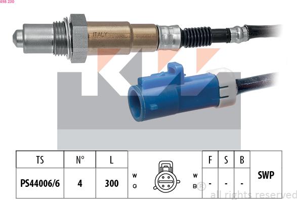 KW 498 230 - Sonda Lambda - allinparts.ro