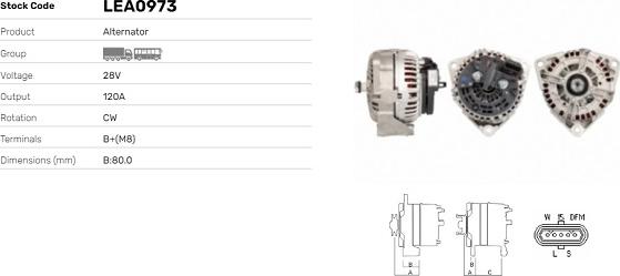 LE Part LEA0973 - Generator / Alternator allinparts.ro