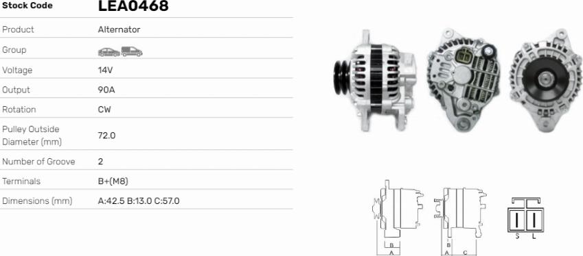 LE Part LEA0468 - Generator / Alternator allinparts.ro