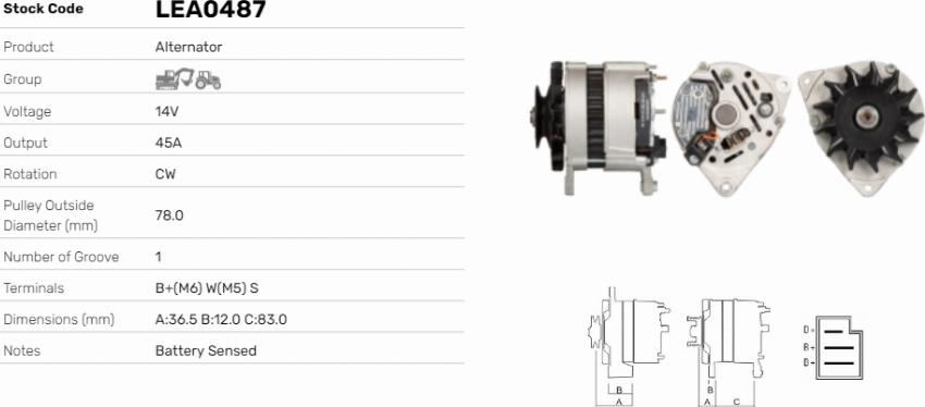 LE Part LEA0487 - Generator / Alternator - allinparts.ro
