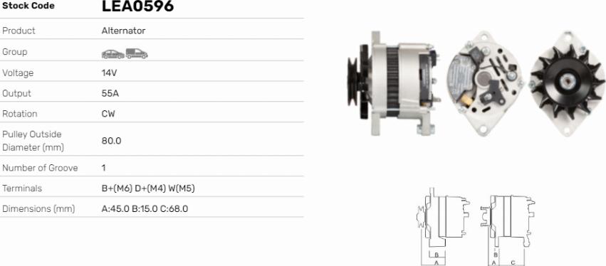 LE Part LEA0596 - Generator / Alternator allinparts.ro
