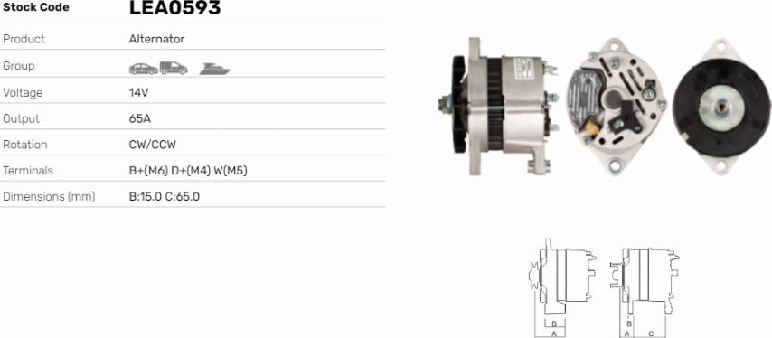 LE Part LEA0593 - Generator / Alternator allinparts.ro