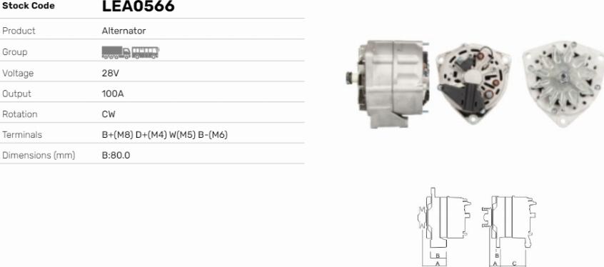 LE Part LEA0566 - Generator / Alternator allinparts.ro