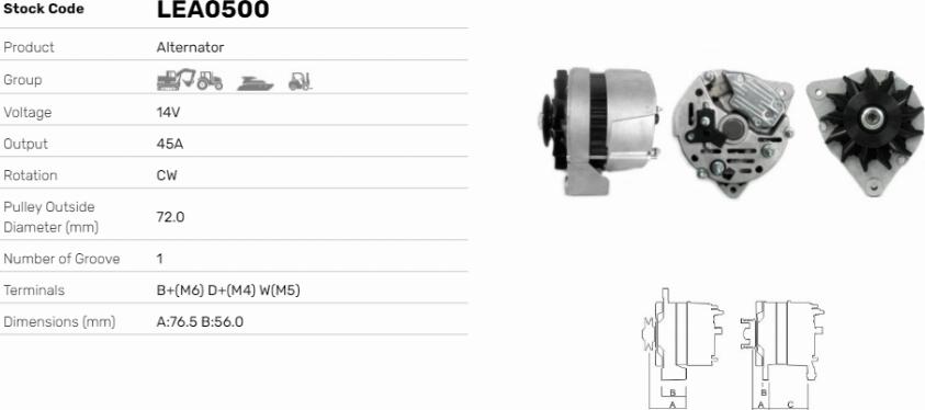 LE Part LEA0500 - Generator / Alternator - allinparts.ro