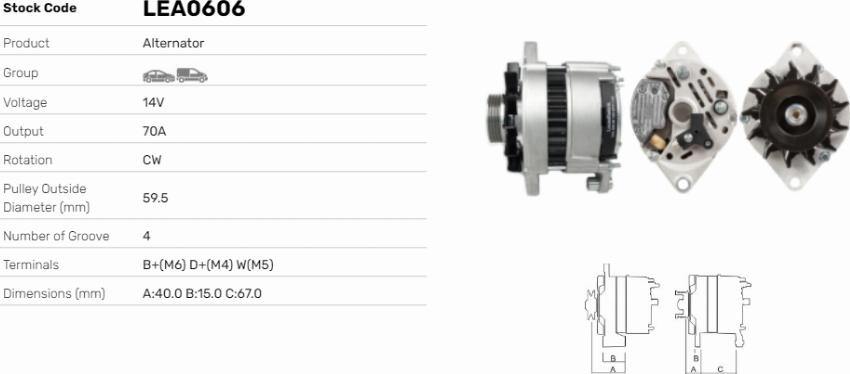 LE Part LEA0606 - Generator / Alternator - allinparts.ro