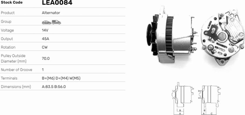 LE Part LEA0084 - Generator / Alternator - allinparts.ro