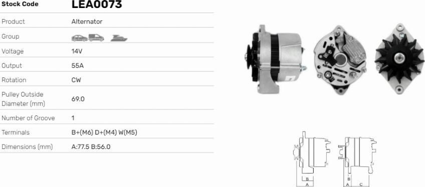 LE Part LEA0073 - Generator / Alternator - allinparts.ro