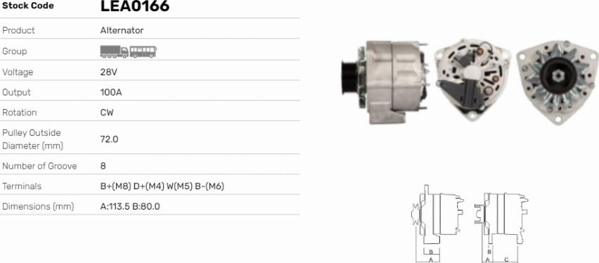 LE Part LEA0166 - Generator / Alternator allinparts.ro