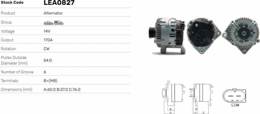 LE Part LEA0827 - Generator / Alternator - allinparts.ro