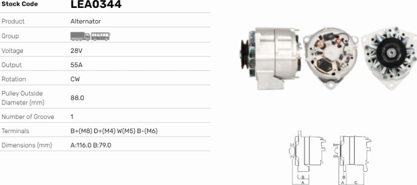 LE Part LEA0344 - Generator / Alternator allinparts.ro