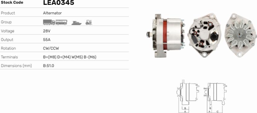 LE Part LEA0345 - Generator / Alternator allinparts.ro