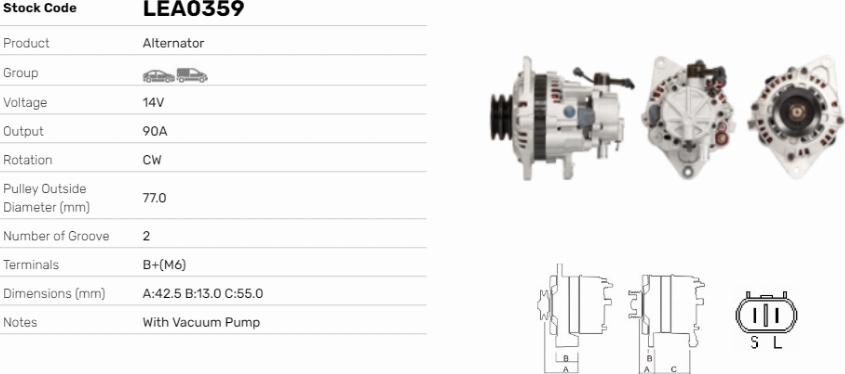 LE Part LEA0359 - Generator / Alternator - allinparts.ro