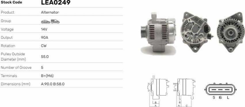 LE Part LEA0249 - Generator / Alternator allinparts.ro