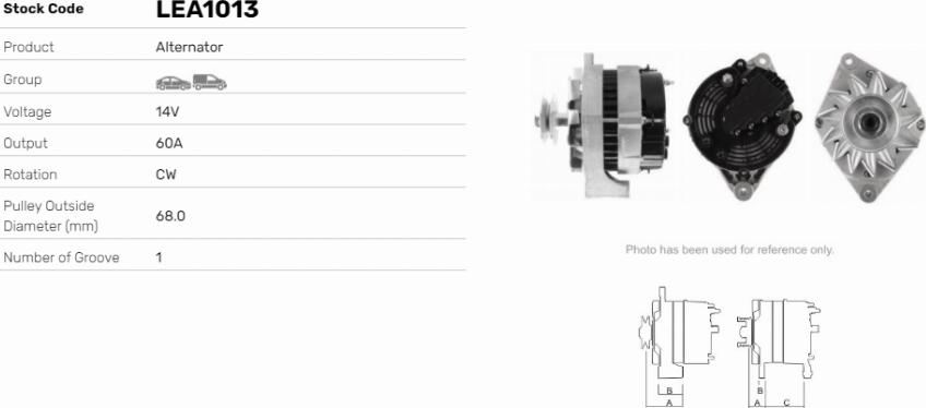 LE Part LEA1013 - Generator / Alternator - allinparts.ro