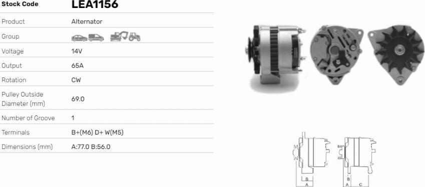 LE Part LEA1156 - Generator / Alternator - allinparts.ro