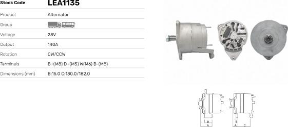 LE Part LEA1135 - Generator / Alternator allinparts.ro