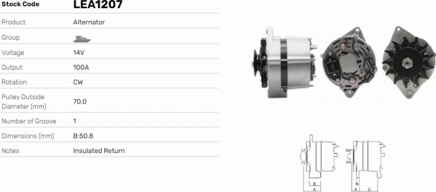 LE Part LEA1207 - Generator / Alternator allinparts.ro