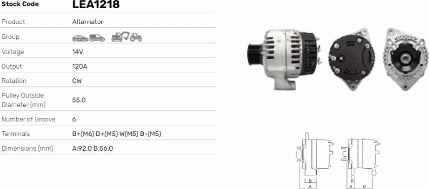 LE Part LEA1218 - Generator / Alternator - allinparts.ro