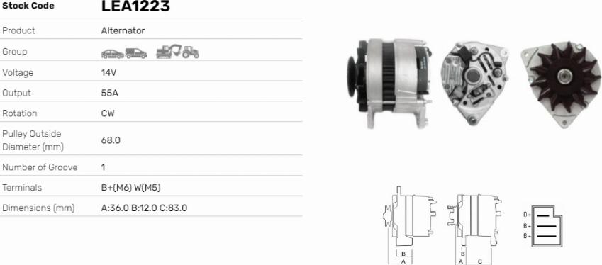 LE Part LEA1223 - Generator / Alternator allinparts.ro