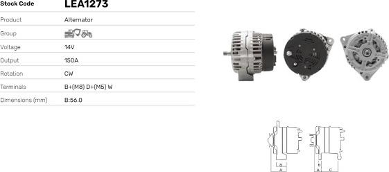 LE Part LEA1273 - Generator / Alternator - allinparts.ro