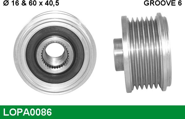 LUCAS LOPA0086 - Fulie, alternator - allinparts.ro
