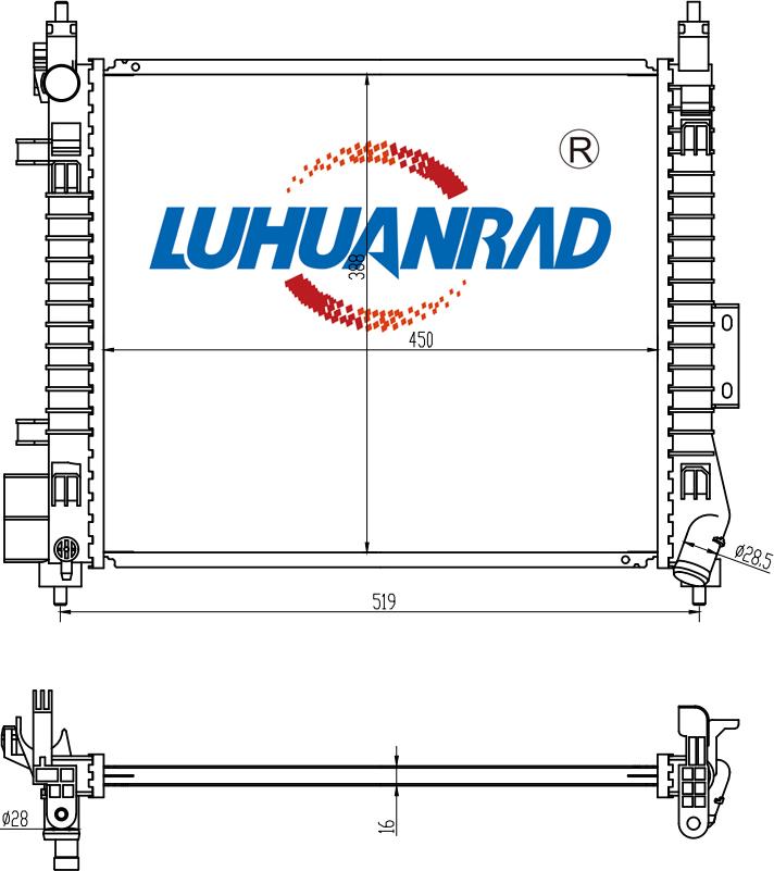 LUHUANRAD 101-2950 - Radiator, racire motor allinparts.ro