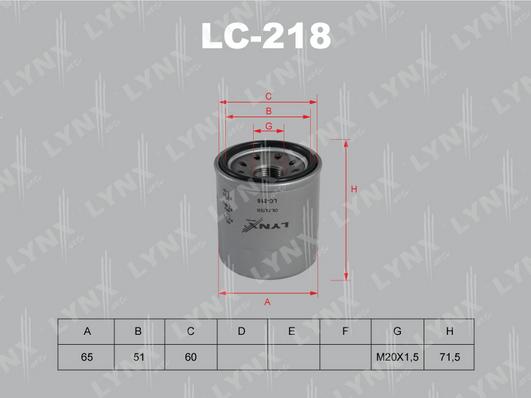 LYNXauto LC-218 - Filtru ulei - allinparts.ro