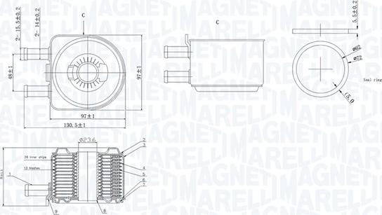 Magneti Marelli 350300005800 - Radiator ulei, ulei motor - allinparts.ro