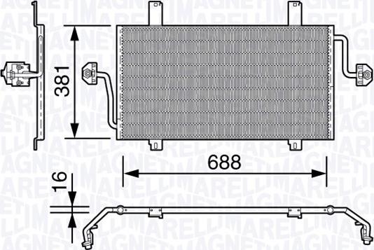 Magneti Marelli 350203652000 - Condensator, climatizare - allinparts.ro