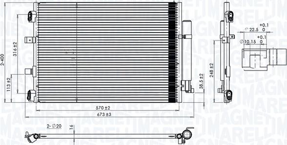 Magneti Marelli 350203106500 - Condensator, climatizare allinparts.ro