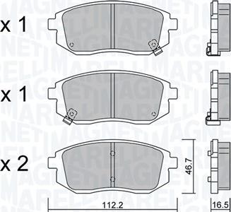 Magneti Marelli 363916061469 - Set placute frana,frana disc allinparts.ro