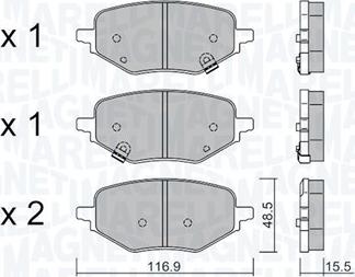 Magneti Marelli 363916061473 - Set placute frana,frana disc allinparts.ro