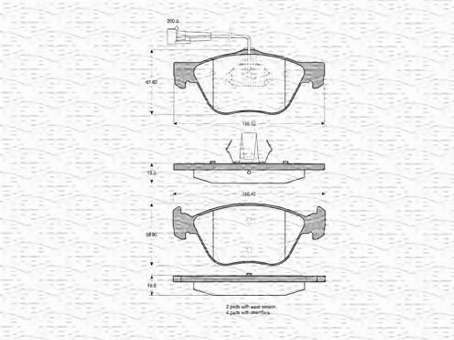 Magneti Marelli 363702160360 - Set placute frana,frana disc allinparts.ro