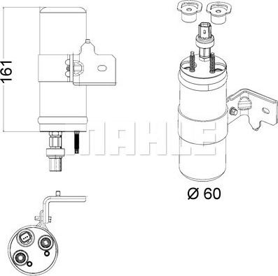 MAHLE AD 5 000P - Uscator,aer conditionat allinparts.ro