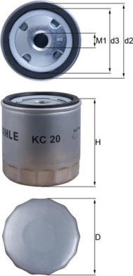 MAHLE KC 20 - Filtru combustibil - allinparts.ro