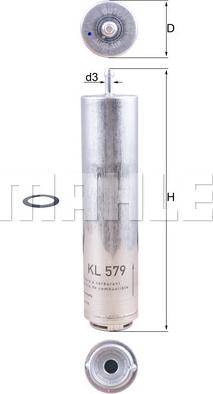 MAHLE KL 579D - Filtru combustibil - allinparts.ro