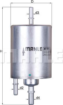 MAHLE KL 571 - Filtru combustibil - allinparts.ro