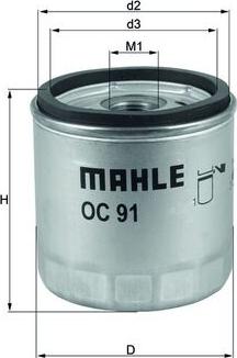 MAHLE OC 91D - Filtru ulei allinparts.ro