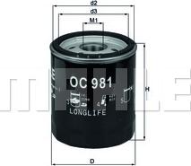 MAHLE OC 981 - Filtru ulei allinparts.ro