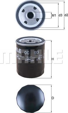 MAHLE OC 93 - Filtru ulei allinparts.ro