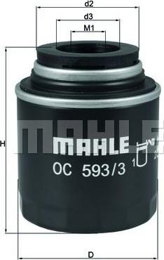 MAHLE OC 593/3 - Filtru ulei allinparts.ro