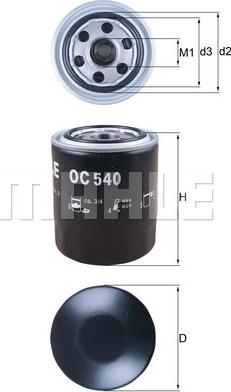 MAHLE OC 540 - Filtru ulei allinparts.ro