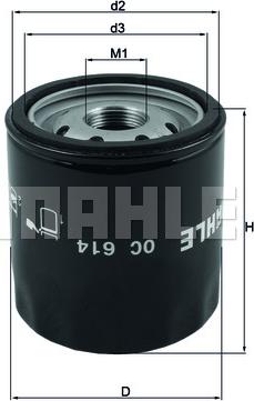 MAHLE OC 614 - Filtru ulei allinparts.ro